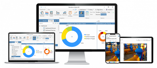 Insite LMS on desktop computer, tablet, smartphone and laptop: SOC 2 certification ensures trust principles are met!