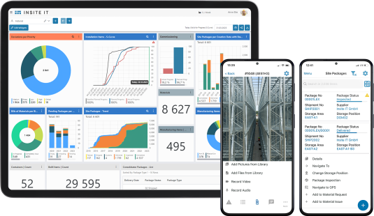 Insite LMS on 5 smartphones
