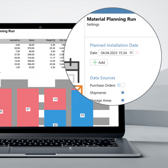 Screen of Material Planning Run in Insite LMS